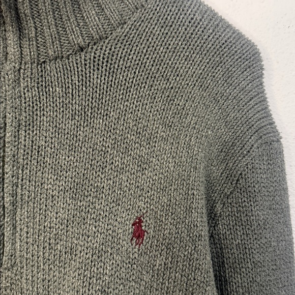 Ralph Lauren Charcoal Zip-Up Sweater 100% Cotton Size XL - Picture 5 of 7